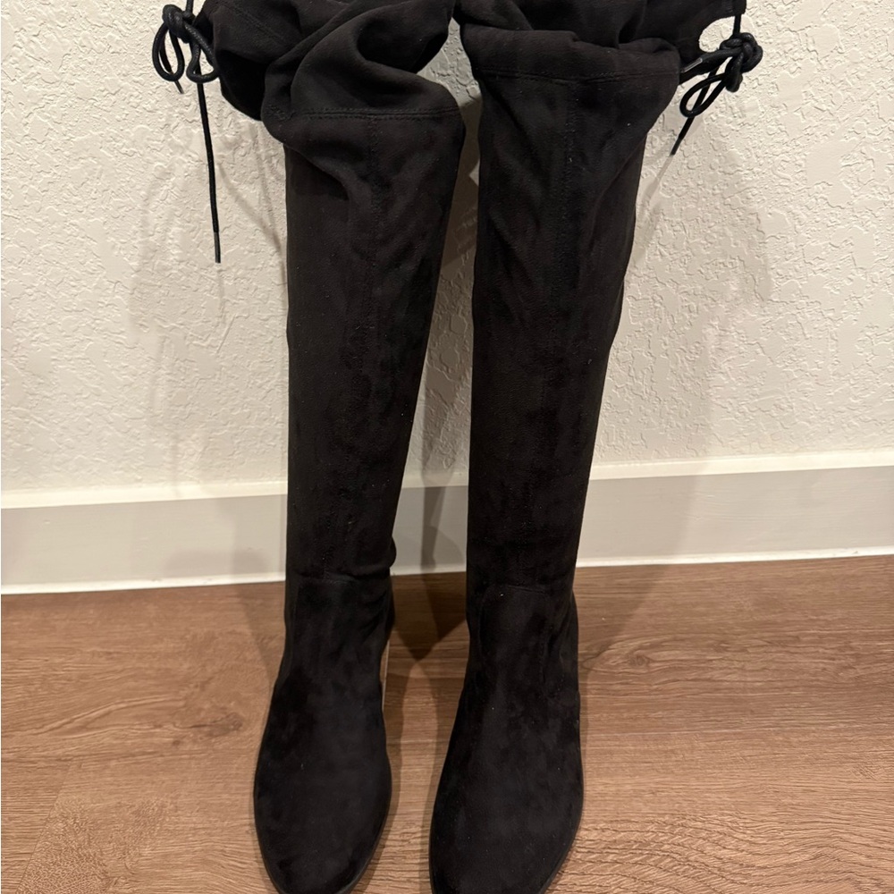 Charles by Charles David Microsuede Elegant Black Over-the-Knee Boots Size 10